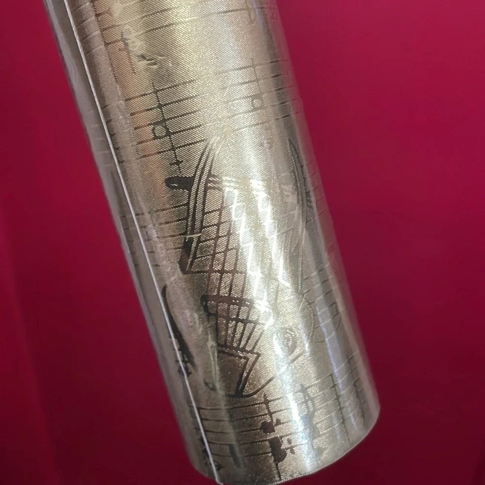 JESSICA STEWART “Gold Musical Instruments” Gift Wrapping Paper 24”x 10’ NEW RARE